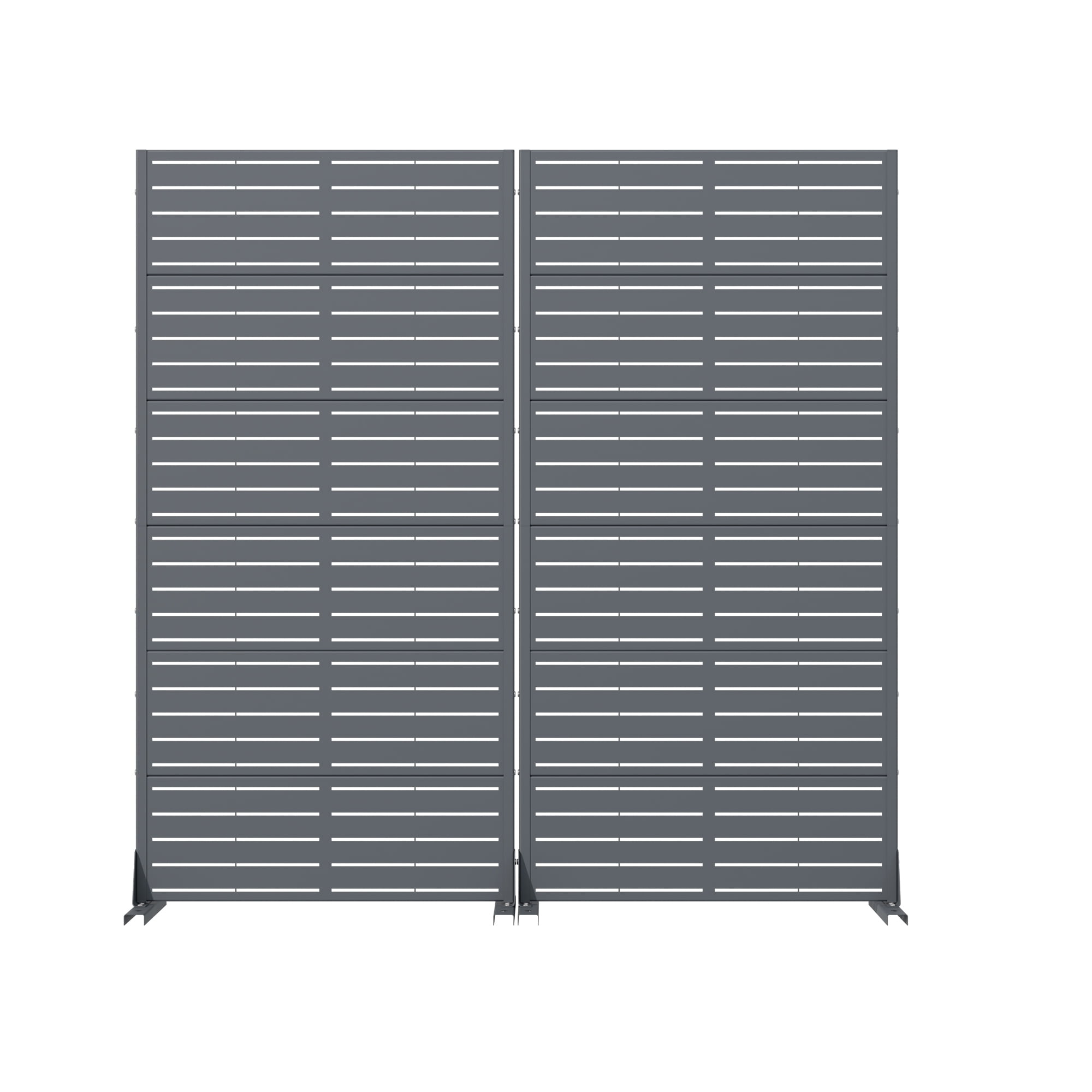 Metal Privacy Metal Screen Fence Panel Set of 2