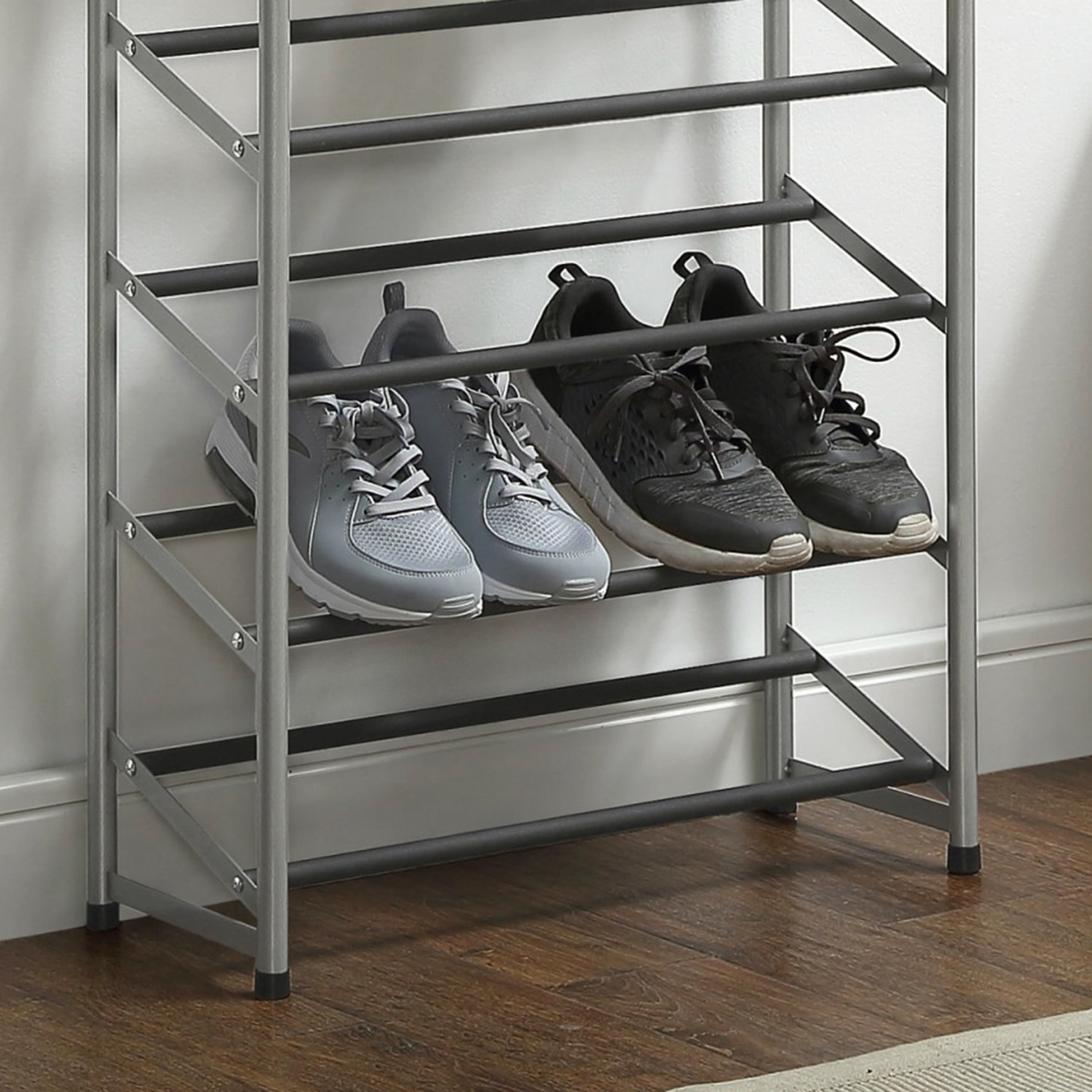 Shoes Rack Type Stackable Organizer Metal Frame 10 Tier Narrow Free Standing 