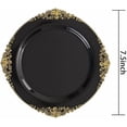 thumbnail image 4 of 25Pcs 7.5 inch Plastic Plates - Black Gold with Hammered Gold Rim eavy Duty, Premium, Reusable for Parties, Wedding & Events, 4 of 6