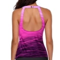 thumbnail image 3 of Women's Conservative Swim Top Solid Color Adjustable Straps Removable Pads Racerback Tankini Summer Beach Pool Bathing Suit Pink, 3 of 3