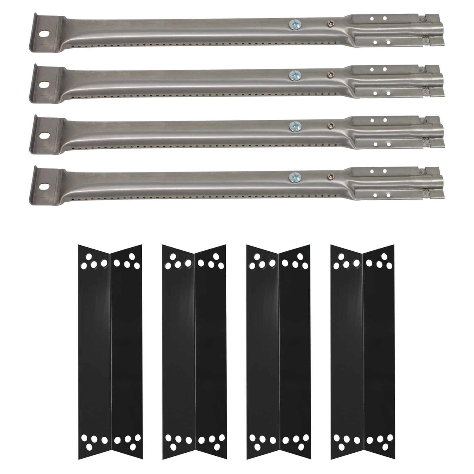 4Pack BBQ Gas Grill Tube Burner & Heat Shield Plate Tent Replacement Parts for Nex 7200783