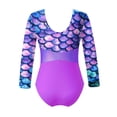 thumbnail image 2 of iEFiEL Kids Big Little Girls One-piece Swimsuit Zippered Rash Guard Bathing Suit Purple Fish Scales 6, 2 of 3