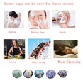 thumbnail image 2 of 1 Pce Bonnet de Douche Imperméable pour Femmes, P5HAO Bonnets de Bain en Satin Imprimés Réutilisables pour la Protection des Cheveux (05 Fleurs Violettes), 2 of 7