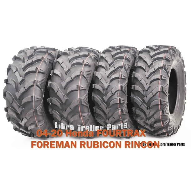 25X8X12 & 25X10X12 Set 4 ATV Solid Mud Tires fit 0420 Honda FOURTRAX FOREMAN RUBICON RINCON
