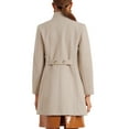 thumbnail image 3 of INSPIRE CHIC Winter Trench Coats for Women's Casual Stand Collar Pea Double Breasted Overcoat XS Beige, 3 of 6
