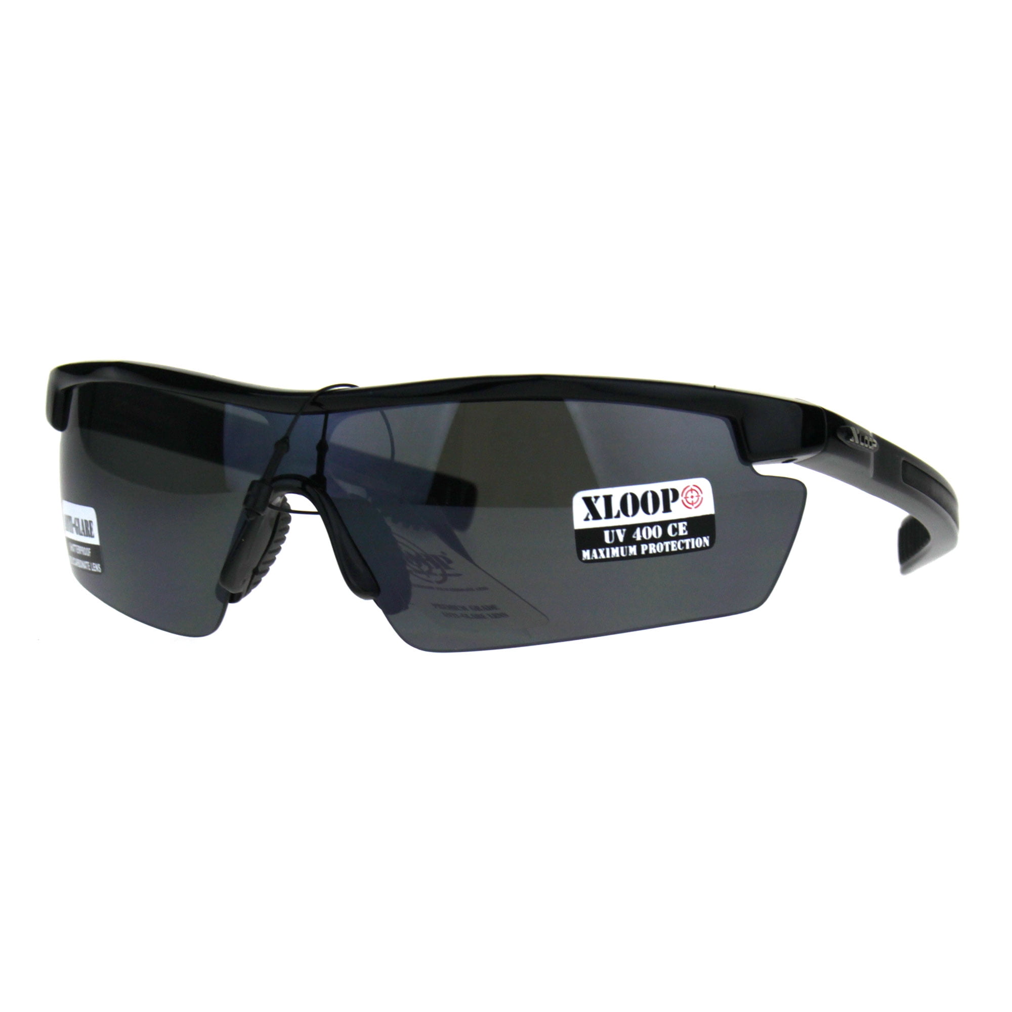 Xloop Sunglasses Mens Sporty Fashion Half Rim Rectangular Metal Frame 