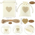 thumbnail image 4 of Ramadan Calendar Bags 24 Pack - Jute Drawstring Gift Bags with Heart Tags, 13x18cm Small Cotton Bags for Wedding Favors & Jewelry, 4 of 8