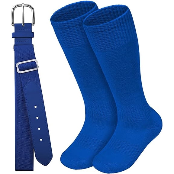 Eryueer Youth Baseball Socks and Belt Combo Set,Youth Softball Socks and Adjustable Baseball Belt for Boys Girls