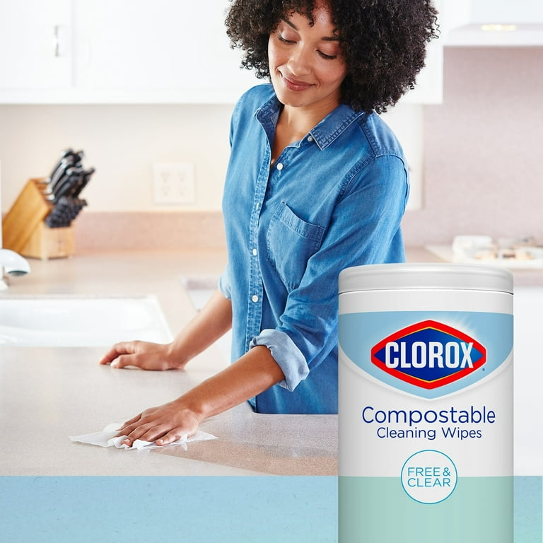 Clorox Compostable Cleaning Wipes - All Purpose Wipes - Unscented