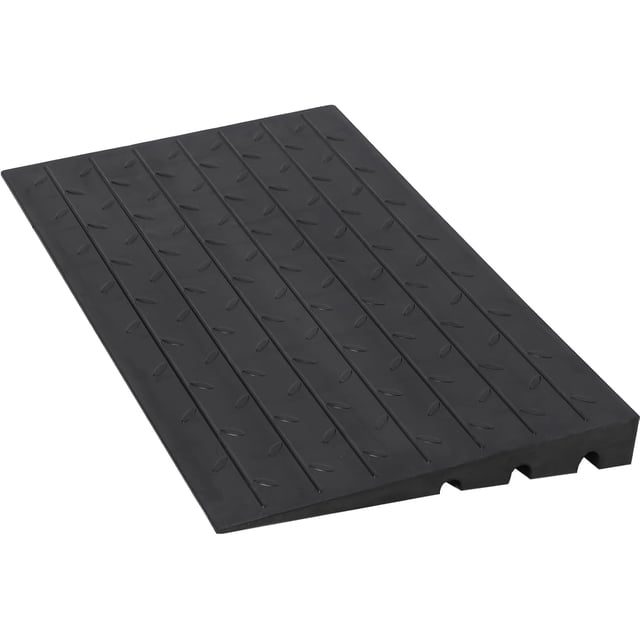 Rubber Threshold Ramp for Door Curb: 25 3/4 Inch Rise, Cuttable, Heavy - Duty, 2500 LBS Load Capacity, Non - Slip, Channel for Cable, Hose, Wheelchair, Scooter, Car Garage