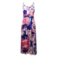 thumbnail image 4 of Moda para mujer Sexy cuello en V sin mangas ahueca hacia fuera impreso estampado Mid Claf vestidos Fridja  hjkh6381, 4 of 5