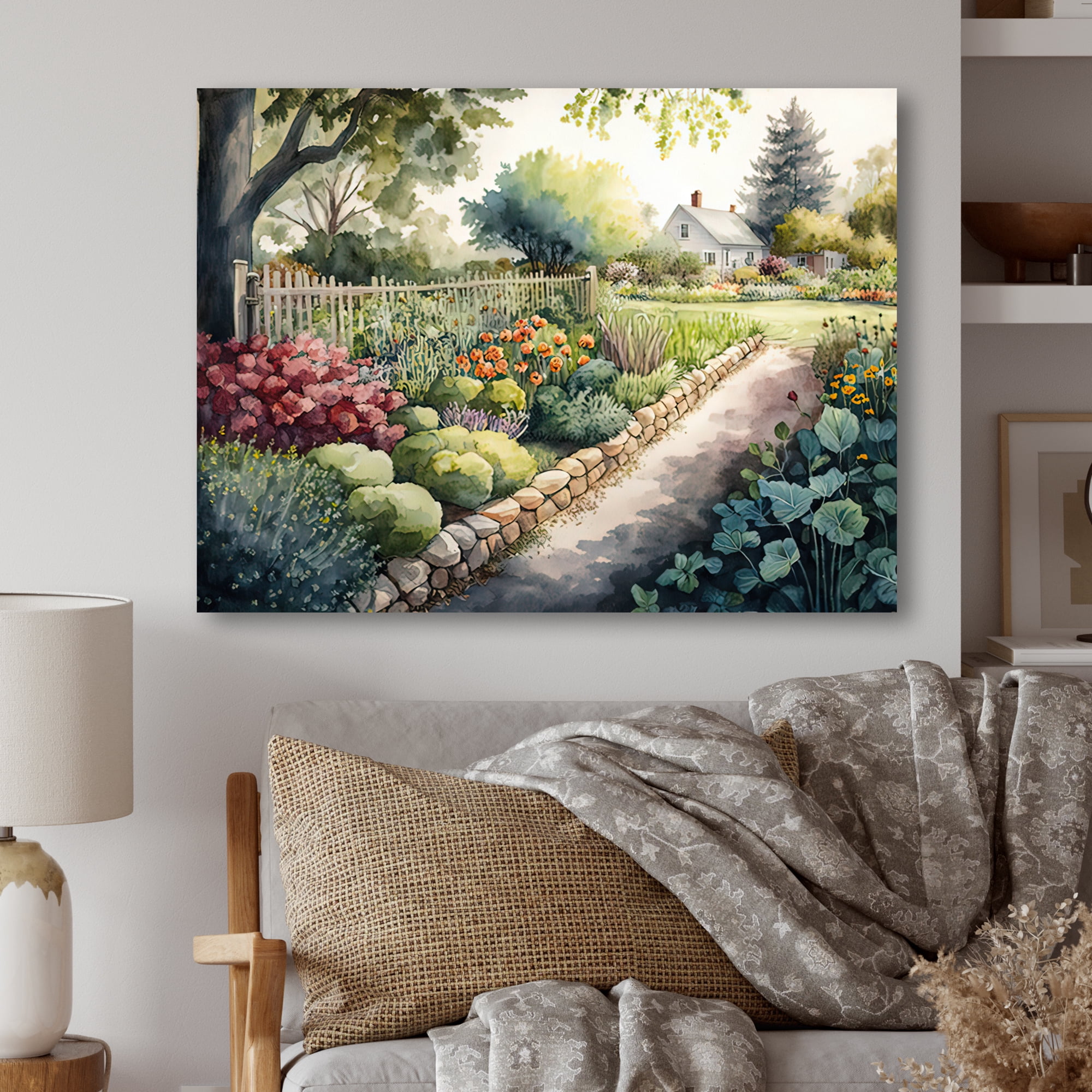 Designart Fresh Garden At The Cottage III Canvas Wall Art