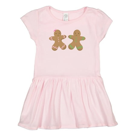 

Inktastic Twin Gingerbread Boy and Girl Co Gift Toddler Girl Dress