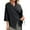 Black, variant on dGslk Women’s Loose Fit V Neck Wrap Blouse with Adjustable Waist Tie and 3/4 Sleeve Lightweight Casual Top for Work and Daily Wear Black L
