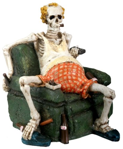 Couch Potato Skeleton Collectible Figurine Statue Sculpture