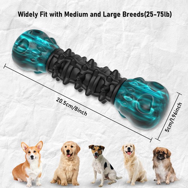 Juguetes masticables para perros, para perros de raza grande y mediana, duraderos, 100 % caucho y nailon, juguete interactivo para perros grandes ZefeiWu 8390615827560