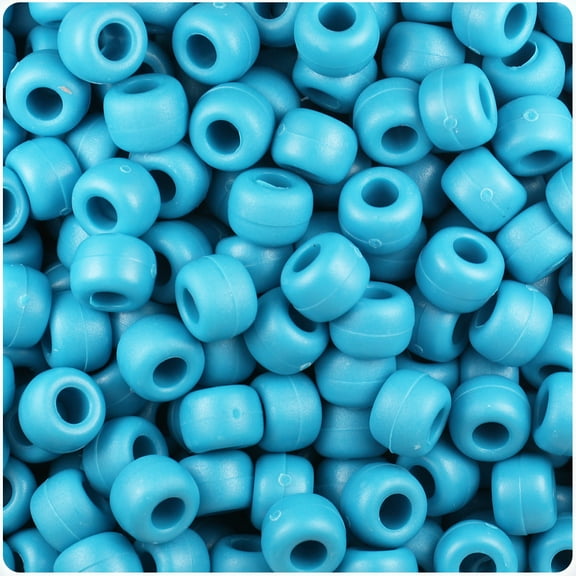 BeadTin Dark Turquoise Matte 9mm Barrel Pony Beads (500pc)