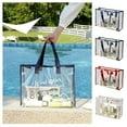 thumbnail image 3 of Clear Tote Bag, Large Capacity Transparent Clear Beach Bag,Transparent Pool Bag,Makeup Organizer Travel Bag,Handbag for Travel Portable Cosmetics Travel Tote Bags(Navy), 3 of 8