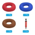 thumbnail image 3 of Uxcell Inflatable Seat Cushion 3 Pack Portable Donut Cushion Chair Seat Ring Pillow with Pump for Home Office Dark Blue Brown Red, 3 of 6