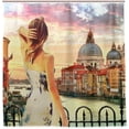 thumbnail image 4 of Coolnut Painting of Girl Venice Grand Canal Italy Bath Shower Curtain Liners 72"x72", 100% Polyester Waterproof Bath Curtain with C-Shaped Hooks for Bathroom Decoration 1 Panel, 4 of 5