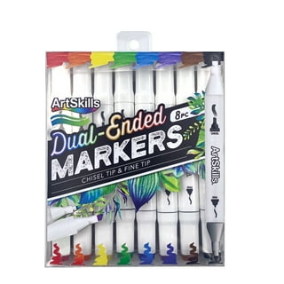 ArtSkills Jumbo Poster Markers for Kids, Neon Chisel Tip Markers,  Dual-Color Washable Markers, 8 Neon Colors, 4ct