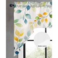 thumbnail image 2 of Spring Leaves Swag Valances for Windows, Small Curtains Drapes, Colorful Botanical Eucalyptus Vines Plants Kitchen Window Curtains Over Sink Window Treatment Valance for Bedroom/Bathroom 56"x36", 2 of 5