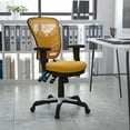 thumbnail image 2 of Flash Furniture Nicholas Mid-Back Yellow-Orange Mesh Multifunction Executive Swivel Ergonomic Office Chair with Adjustable Arms, 2 of 13