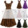 thumbnail image 3 of FNFYFH Renaissance Corset Dress for Women Medieval Costume Dress Vacation Pirate Goth Dresses Flowy Milkmaid Sundress, 3 of 7