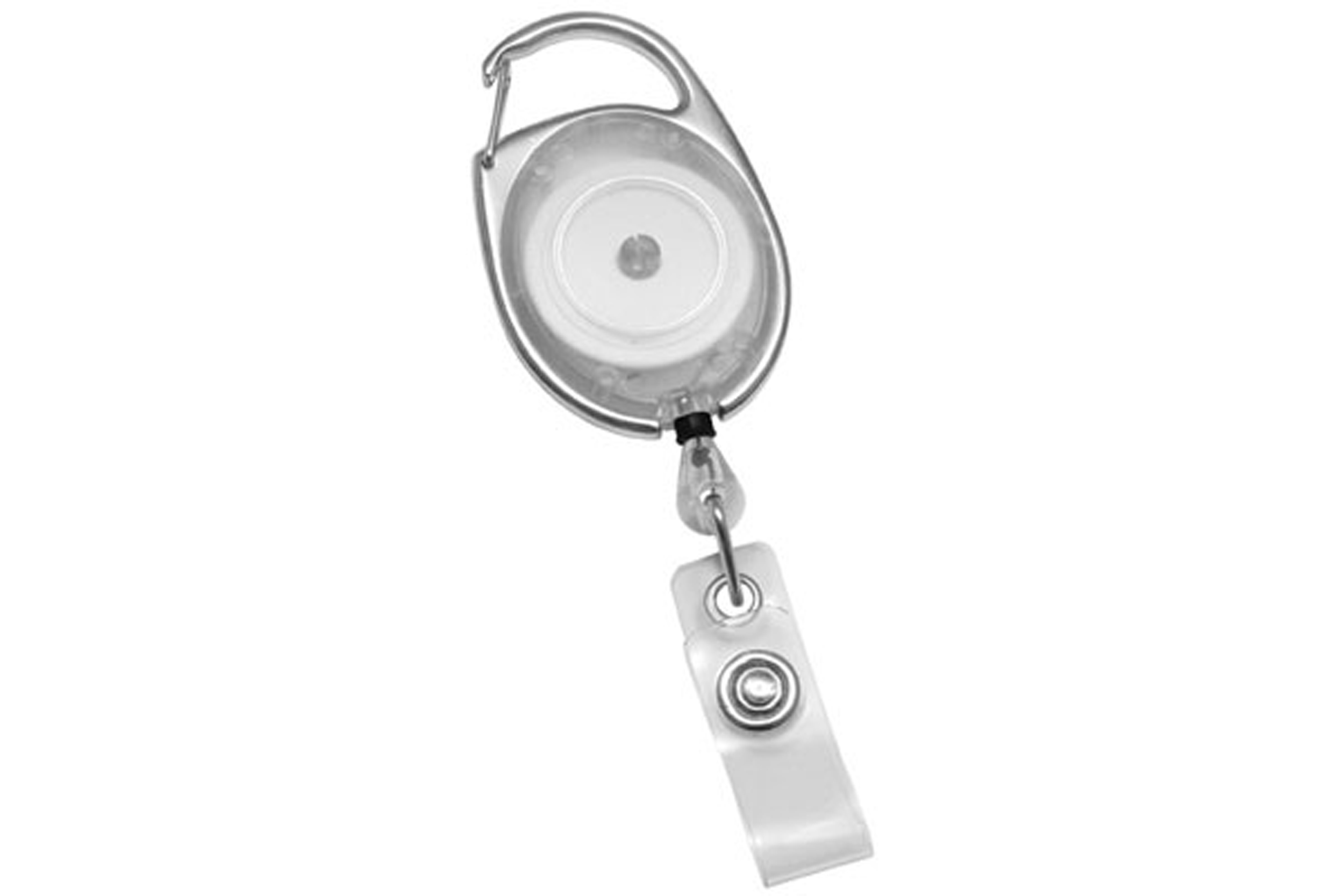 Pack of 25  Carabiner Retractable Badge ID Reel Premium Retractable Badge Reel - Clear color