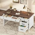 thumbnail image 4 of Soonbuy 53.5" Wooden Work Desk with File Cabinet,Home Office Desk with Drawers,Executive Desk with Power Outlet,Computer Desk for Work, Study, Writing, 4 of 8