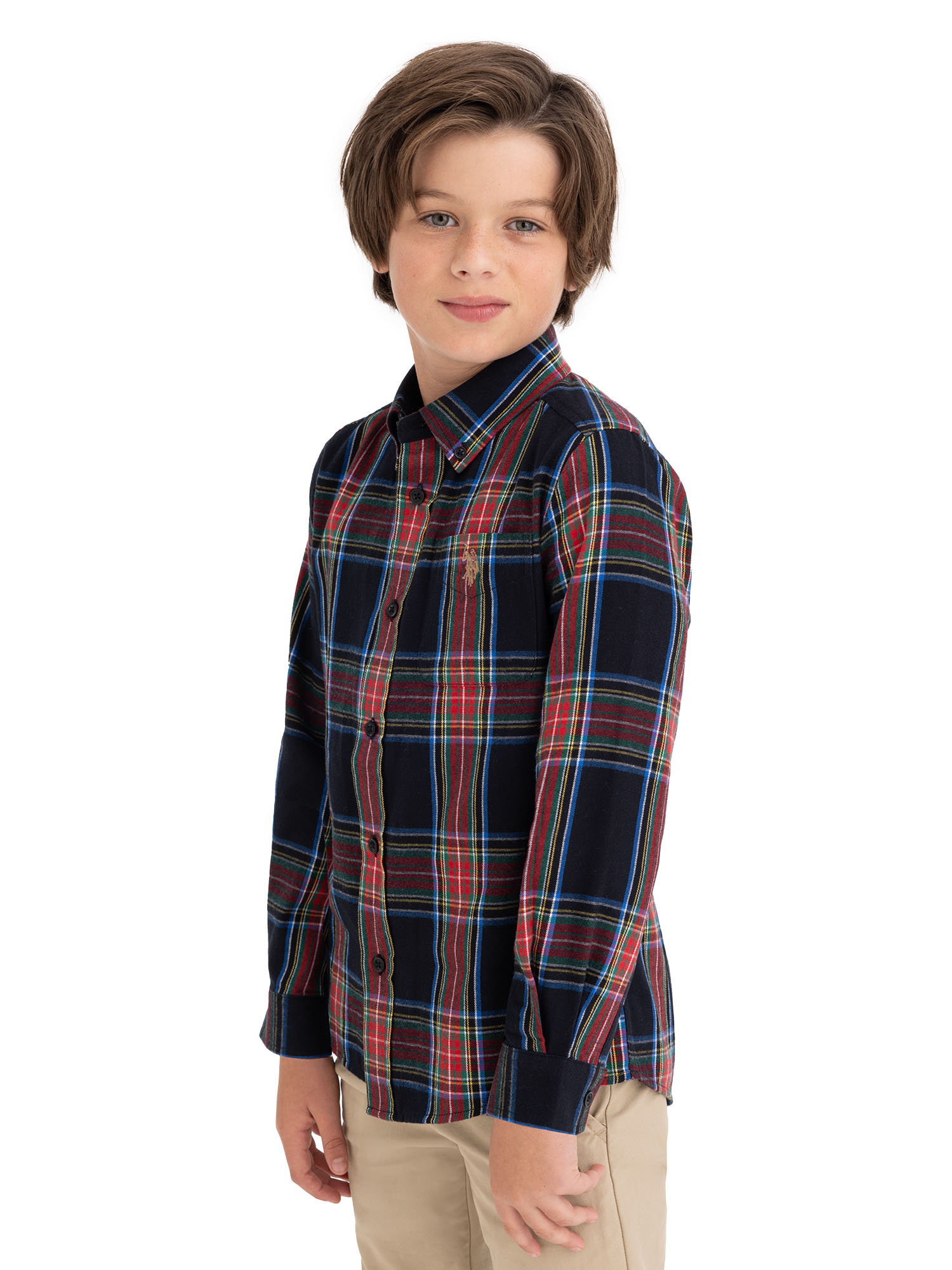 U.S. Polo Assn. Boys Long Sleeve Brushed Twill Shirt, Sizes 4-18