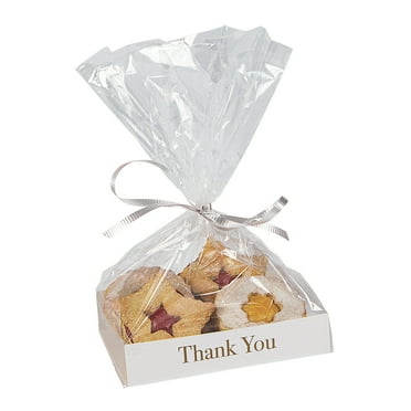 Cellophane Bags with Thank You Base Insert, Party Supplies, Wedding, 12 Pieces