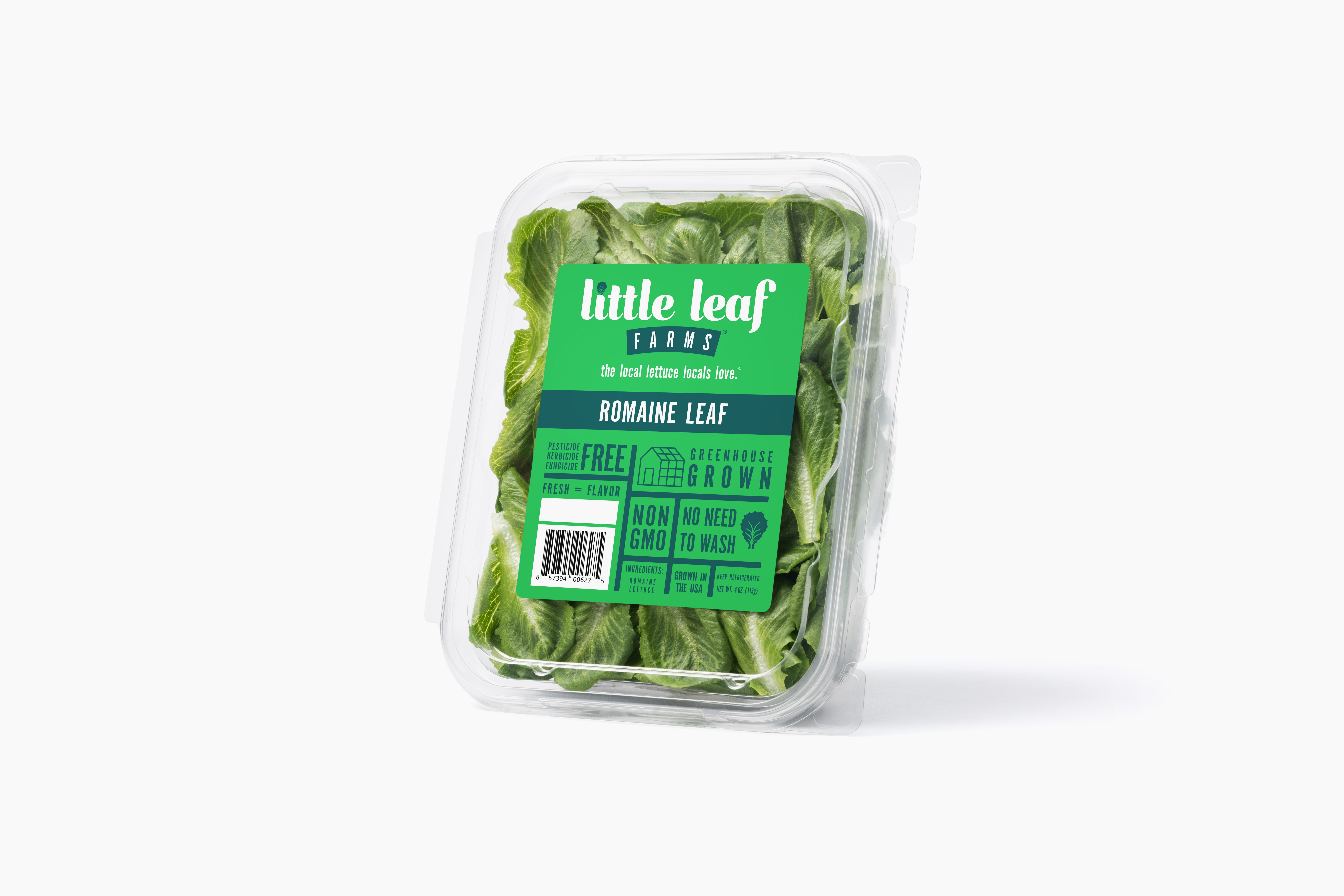 Little Leaf Farms Romaine Leaf, 4 oz Clam Shell, Fresh
