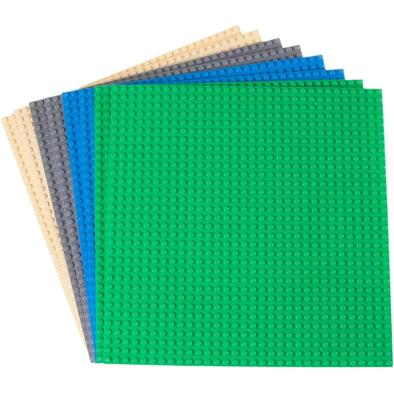 Strictly Briks Classic Stackable Baseplates - LEGO Base Plates - Set of 8 in Blue, Green, Gray, and Sand - Walmart.com