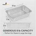 thumbnail image 3 of Impresserve 8 lb Aluminum Foil Pans, No Lids, 48 Count, Disposable Aluminum Pans for Baking, Roasting, Meal Prep, and Food Storage, 3 of 10