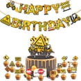 thumbnail image 2 of Construction Birthday Party Decoration for Boy, Bulldozer Dump Truck Foil Balloons Excavator Banner Cake Toppers for Boys Construction Truck Theme Birthday Party Supplies, 2 of 6