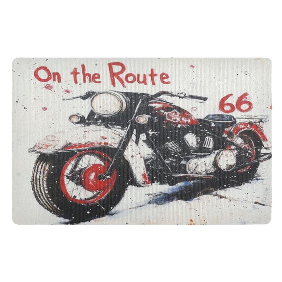 BZSMCE Floor Mats 32x20in Oil Pattern Of Motorcycle Creativity Doormats