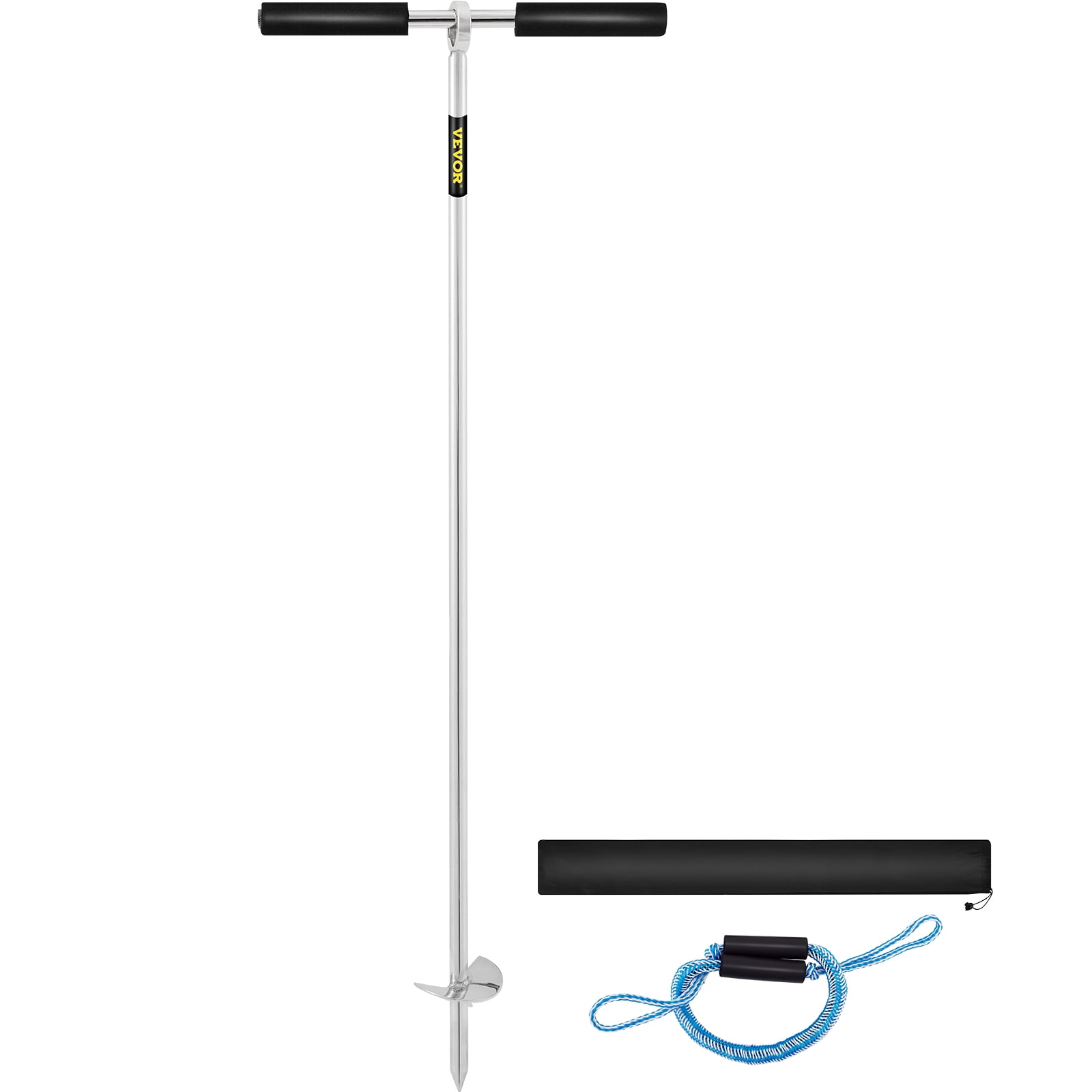 Vevor Sand Anchor 36 Length Auger To The Beach And Sandbar 316 Stainless Steel Screw Anchor W Removable Handle Bungee Line Carry Bag For Jet Ski Pwc Pontoon Kayak Walmart Com