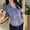 Blue, variant on Odbmxy Collared Women's Shirts Short Sleeve Summer Ladies Tops Button Slim Tunic Business Casual White Plaid Tops