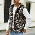 thumbnail image 6 of Zpanxa Vest for Men Winter Warm Faux Fur Coat Fashion Soft Solid Color Long Sleeveless V-Neck Jacket Outerwear Coffee D S, 6 of 8