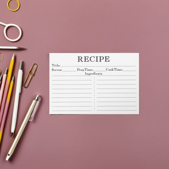 Hemoton 50pcs Blank Recipe Cards for Wedding and Bridal Shower Double Sided Recipe Cards for Recording Paper Sheets Food Note Cards