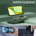 thumbnail image 3 of CASEFIV for iPhone 16 Case,with Magnetic Invisible Stand [Military Drop Protection] [Compatible with MagSafe] Shockproof Slim Translucent Case with 2 Screen Protector+2 Lens Protector,Green, 3 of 8