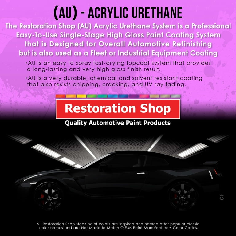 Restoration Shop - Phantom Black Pearl Acrylic Urethane Auto Paint -  Complete Gallon Paint Kit - Professional Single Stage High Gloss  Automotive, Car