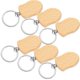 thumbnail image 1 of DIY Wood Keychain Blanks for Decoration Use Light Brown Wood and Aluminium Alloy 6pcs, 1 of 5