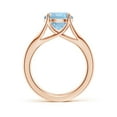 thumbnail image 2 of Angara Natural 2.3 Ct. Aquamarine Solitaire Ring in 14K Rose Gold for Women (Ring Size: 5.5), 2 of 10