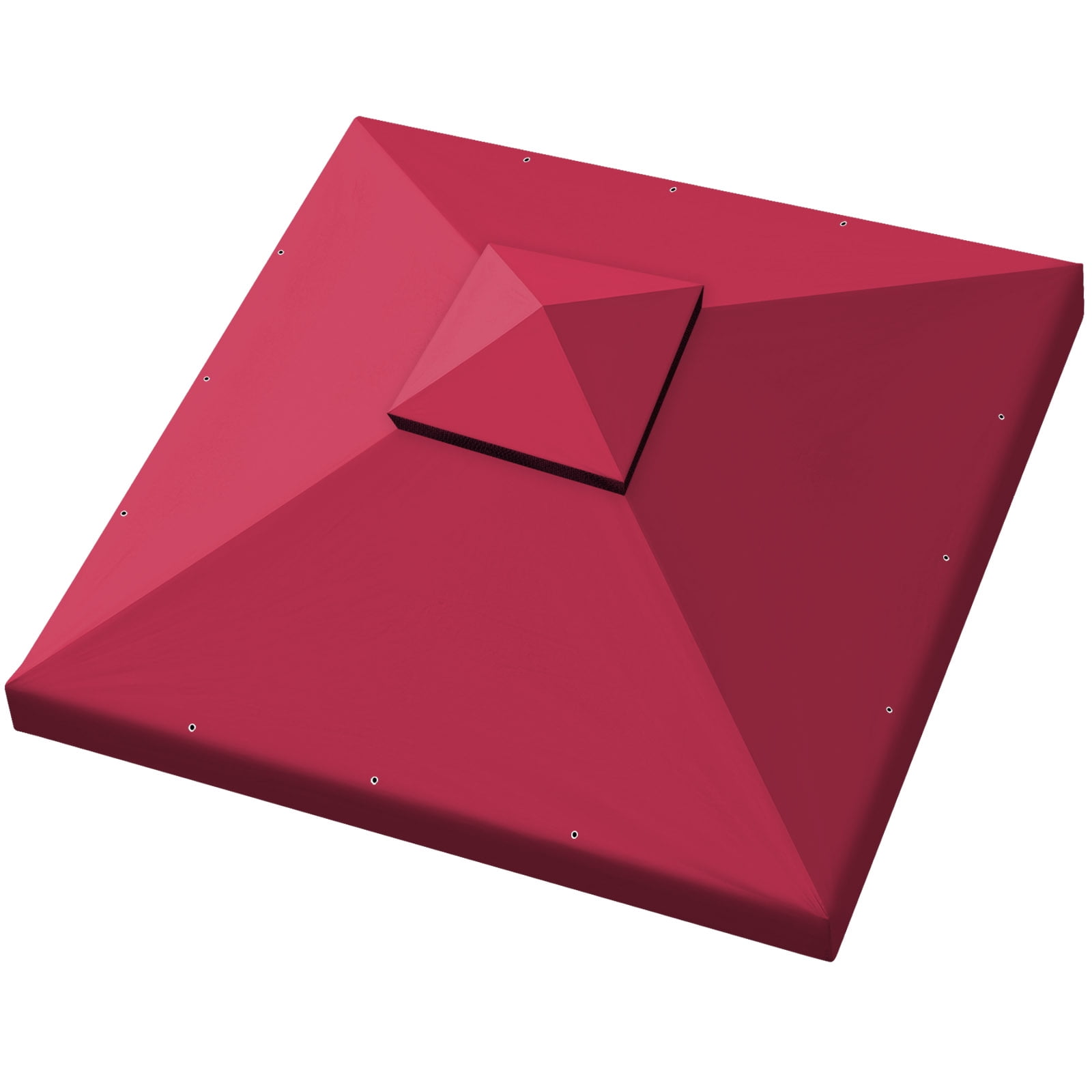 Sunrise Replacement top cover for 10'X10' gazebo canopy patio pavilion sunshade plyester Double tier-Burgundy