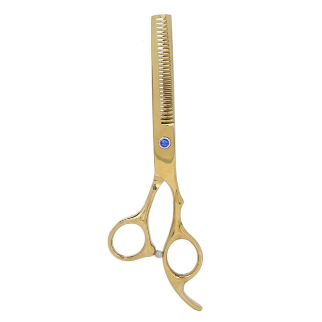 Tijeras para barba de acero inoxidable para el hogar, barbería, tijeras de corte de pelo portátiles para hombres y mujeres, color dorado