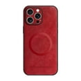 thumbnail image 2 of ELEHOLD PU Leather Case For iPhone 15 Pro Max Slim Magnetic Shockproof Cover, [MagSafe Compatible], [Lens&Screen Protection], Drop protection Case - Winered, 2 of 11