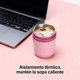 thumbnail image 2 of Copa Aislada, Frasco de Alimentos de Acero Inoxidable de Doble Pared con Cuchara Plegable, Lonchera (PINK), 2 of 4