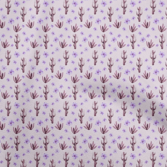 oneOone Tissu Georgette Viscose Rose Cactus Tissu pour Robe Tissu Imprimé au Mètre 42 Pouces de Large